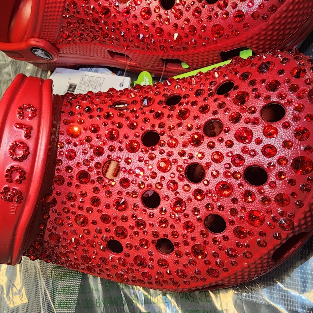 Red Bling Diamond Rhinestone Crocs - Picture 3 of 7